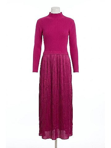 Tribal Twofer Maxi Dress With Lining in Pink Flambe (view 1)