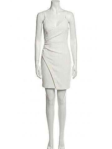 Black Halo Esthero Crepe Bodycon Dress in White (view 1)