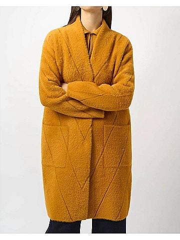 Joseph Ribkoff Feather Yarn Sweater Knit Coat in Medallion (view 2)