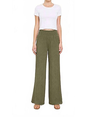 Michael Stars Susie Gauze Smocked Waist Pant in Topiary (view 2)