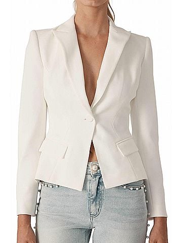 Generation Love Mara Crepe Blazer in White (view 2)