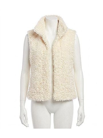Karen Kane Cordelia Faux Shearling Vest in Cream (view 1)