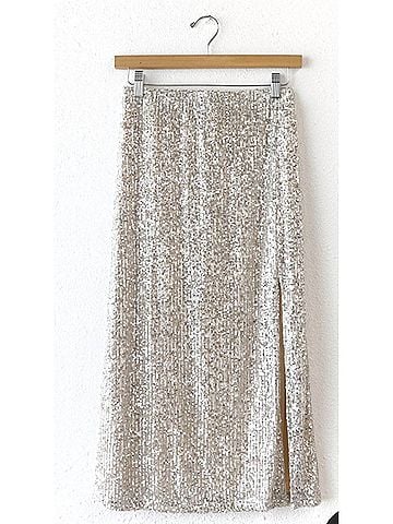 Greylin Karla Sequins Midi Skirt in Champagne (view 2)
