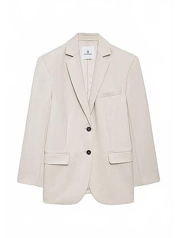 Anine Bing Quinn Oversized Blazer in Dove (view 1)