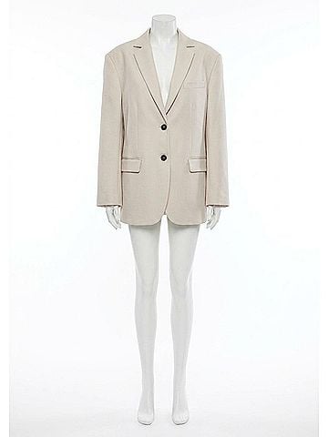 Anine Bing Quinn Oversized Blazer in Dove (view 2)