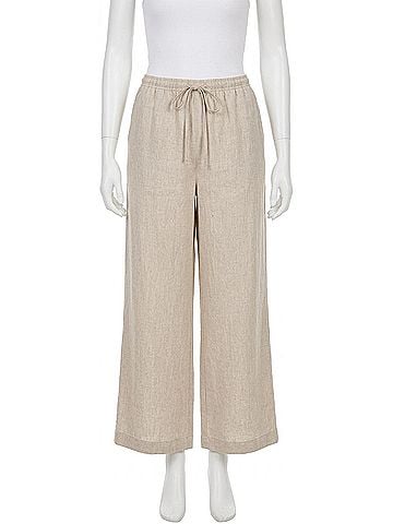Michael Stars Tali Herringbone Linen Pull On Pant in Macadamia (view 1)