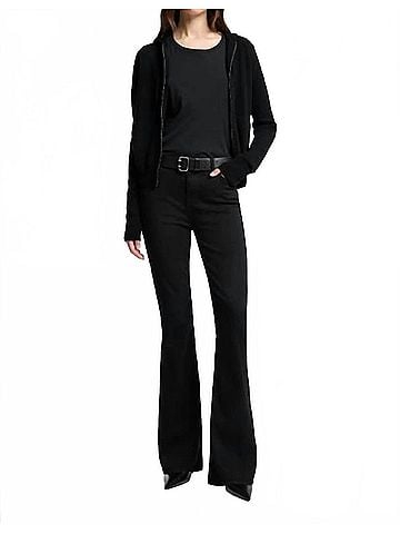 7 For All Mankind High Waist Alii Bootcut Jeans in Black (view 2)