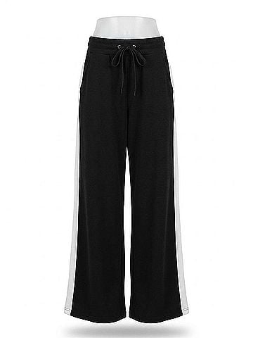 Keren Hart Women's Full-Length Stripe Joggers in Black (view 1)
