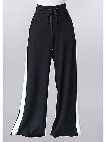 Keren Hart Women's Full-Length Stripe Joggers in Black (view 2)