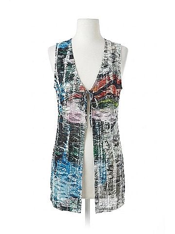 Angel Daybreak Long Vest in White Multi (view 1)