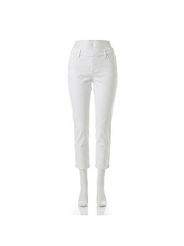 Eddie Bauer Authentic Voyager Crop High Rise Jeans in White (view 1)