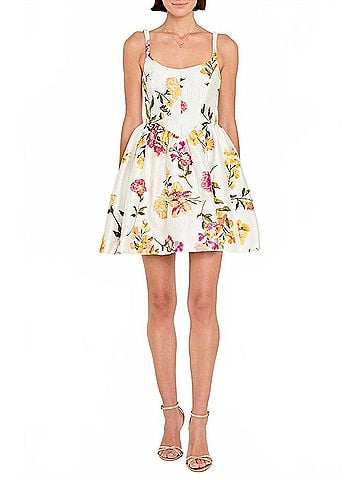 Amanda Uprichard Women's Mabel Dress in White Multi (view 2)