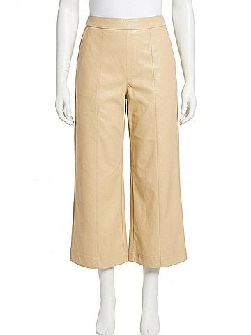Tyler Boe Payton Pleather Crop Pant in Flax (view 1)