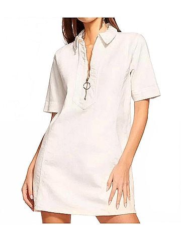 Ramy Brook Tunechi Front Zip Mini Dress in White (view 2)