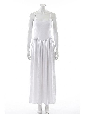 Bobi Drop Waist Dress in White (view 1)