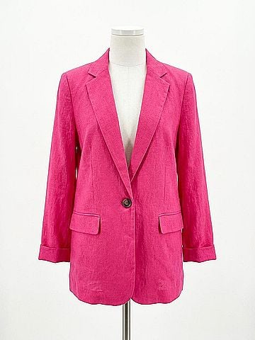 Michael Stars Women's Lottie Linen Blazer in Dark Voltage (view 2)