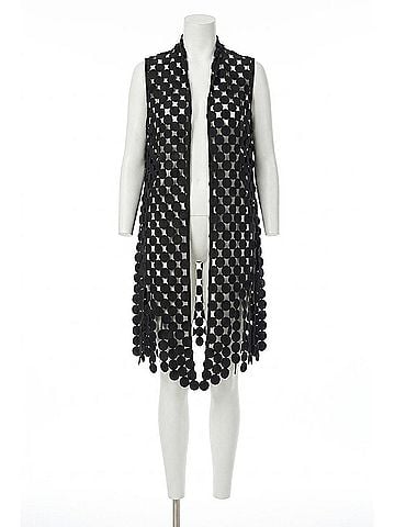 Adore Circle Open Vest in Black (view 1)