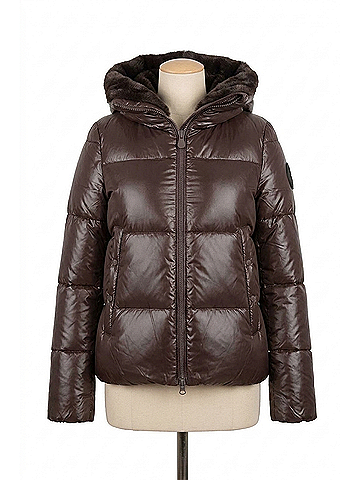 Save the Duck Moma Puffer Jacket in Brown Black (view 1)