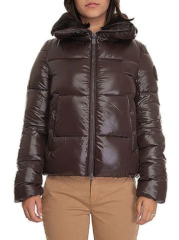 Save the Duck Moma Puffer Jacket in Brown Black (view 2)