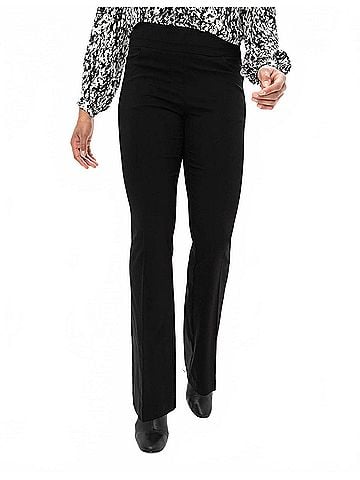 Renuar Boot Cut Pants - Petite in Black (view 2)