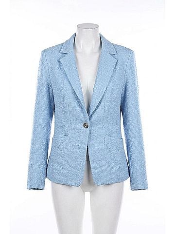 Joseph Ribkoff Bouclé Fitted Notched Collar Blazer in Sky Blue (view 1)