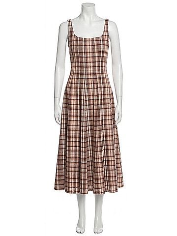 STAUD Wells Dress in Tuscany Plaid (view 1)