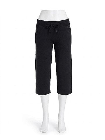 Danskin Essentials Drawcord Crop Pants in Rich Black (view 1)