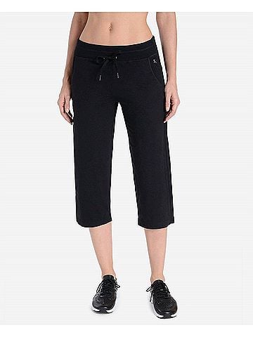 Danskin Essentials Drawcord Crop Pants in Rich Black (view 2)