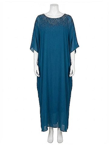Sachin + Babi Arna Kaftan Beaded Gown in Teal (view 1)