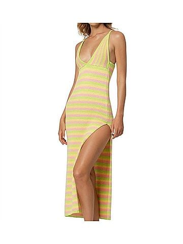 Lusana Mariah Dress in Citron (view 2)