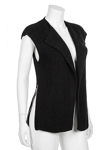 Angel Ribbed Vest in Black (view 1)
