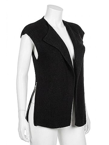 Angel Ribbed Vest in Black (view 1)