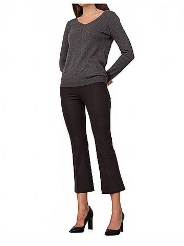 Avenue Montaigne Leo Flare Cut Pants in Flannel Raisin (view 2)