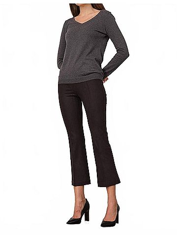 Avenue Montaigne Leo Flare Cut Pants in Flannel Raisin (view 2)