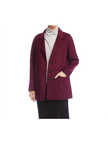 Karen Kane Oversized Brushed Blazer in Eggplant (view 2)