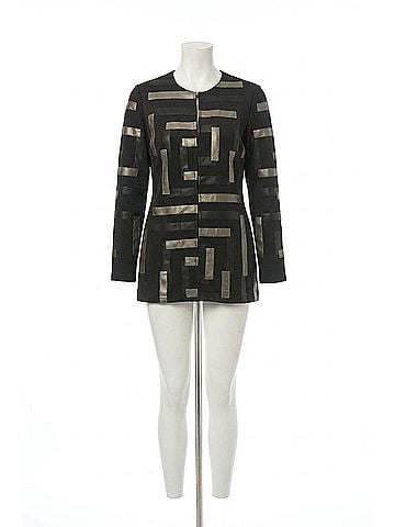 Joseph Ribkoff Two-Tone Crew Neck Jacket in Black/Multi (view 1)