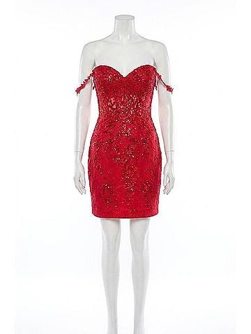Amarra Short Cocktail Dress in Red (view 1)