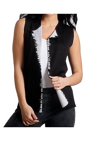 Angel Reversible Edged Vest in Black/White (view 2)