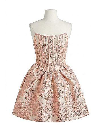 Storia Metallic Floral Brocade Mini Dress in Pink (view 1)