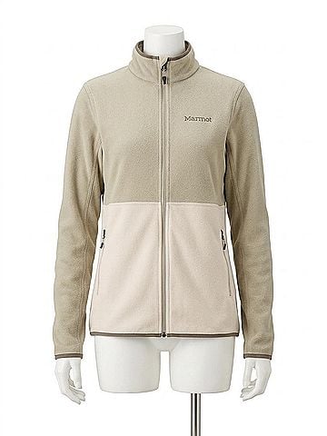 Marmot Rocklin Fleece Zip Jacket in Shale Grey/Birch Bark (view 1)