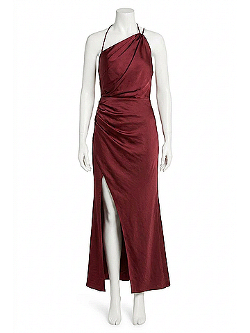 Significant Other Gracie One Shoulder Cocktail Maxi Dress in Wine (view 1)