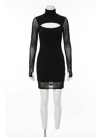AFRM Tilda Mesh Mini Dress in Noir (view 1)
