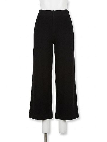 Renuar Pull On Soft Knit Crop Pant in Black (view 1)