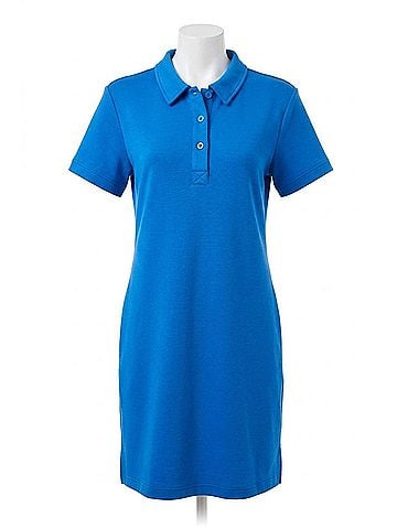 Tribal Techno Lux Scuba Short Sleeve Polo Dress in Turkishsea (view 1)