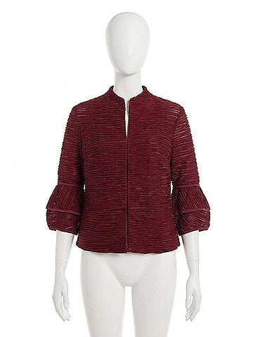 Joseph Ribkoff Cascade Knit Twin Set Jacket in Merlot (view 1)
