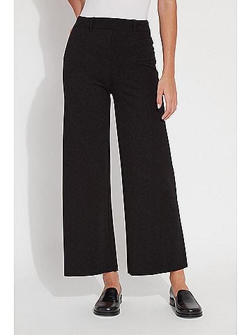 Lyssé Erin Wide Leg Ponte Pants in Black (view 2)