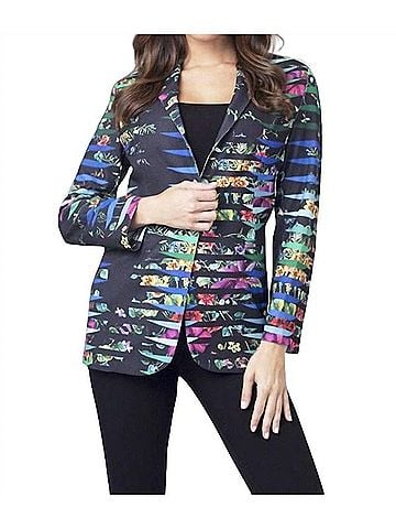 Angel Floral Blazer in Black Multi (view 2)