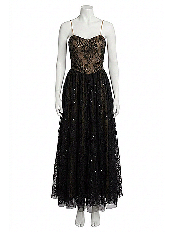 Lucy Paris Kelly Lace Maxi Dress in Black (view 1)
