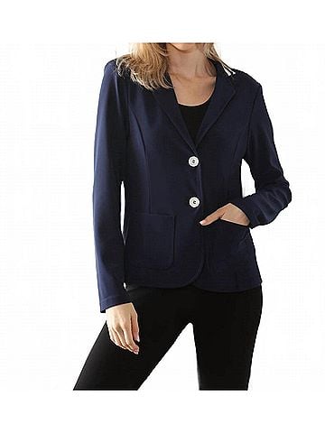Joseph Ribkoff Striped Collar Silky Knit Blazer in Indigo (view 2)