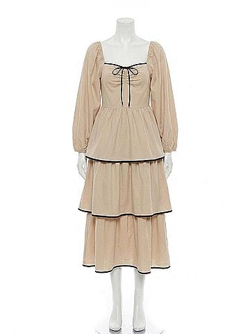 In February Coquette Dreams Dress in Beige (view 1)